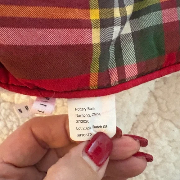 Pottery Barn Stewart Red Plaid Comforter and Shams with Shearling Backing. - Picture 9 of 9